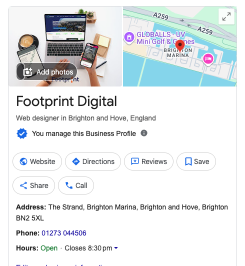 Google Business Profile Listing in Brighton