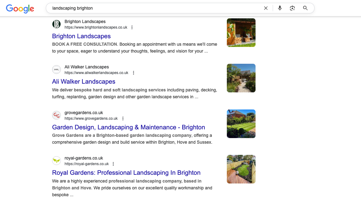 Landscaping Brighton Google Search Results