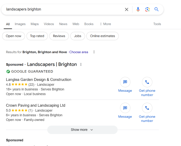 Google Guaranteed Brighton Results Google Guaranteed Brighton Results
